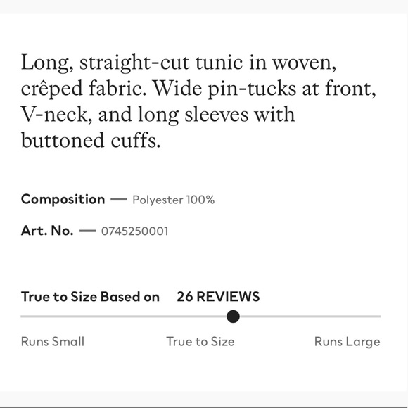 H&M Black lightweight Tunic with Pin-tucks - NWT 6 - Picture 2 of 8